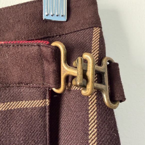 Plaid Wrap Skirt Wool Red and Brown - Picture 2 of 6